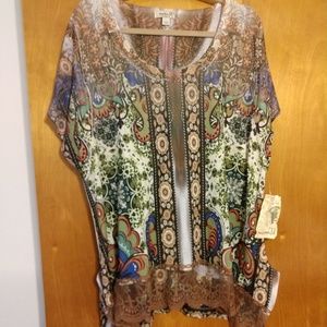 SOLD Short Sleeve Blouse by One World -2x